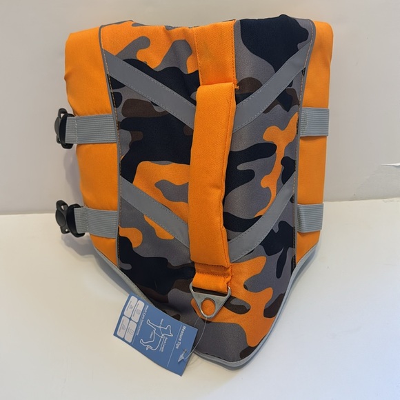 NWT- Dog Life Jacket, High Visibility Ripstop, Adjustable size L, OrangeCamo - Picture 8 of 11